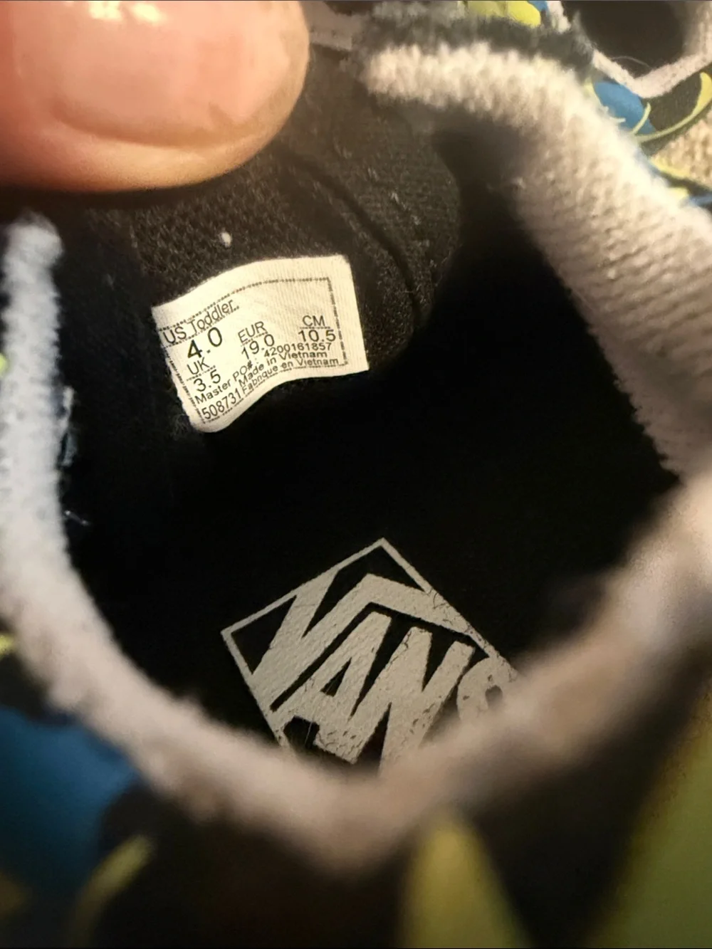 Baby Vans Black & Neon Shark Slip-On Sneakers